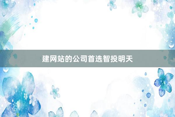 建网站的公司首选智投明天