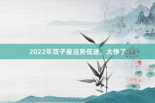 2022年双子座运势低迷，太惨了